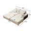 Fauteuil en velours côtelé beige moelleux, salon double surdimensionné avec bois de construction et tissu