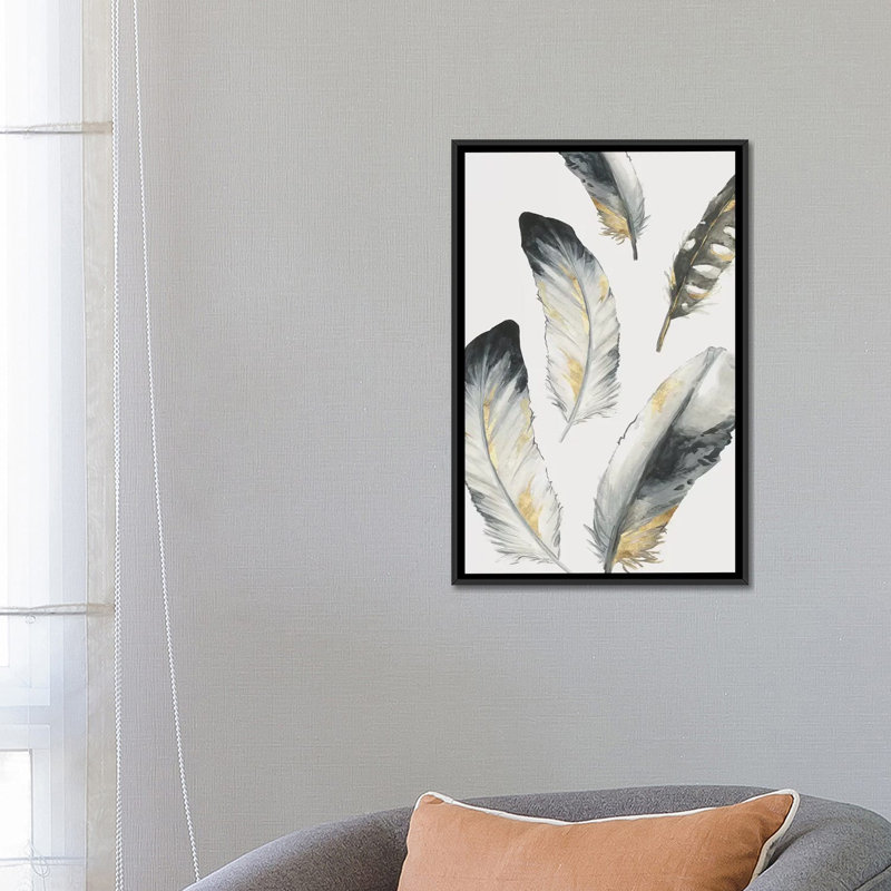 «Touch of Gold II», impression sur toile, H 26 po x l 18 po x P 1,5 po, Toile avec cadre noir, Pas de tapis