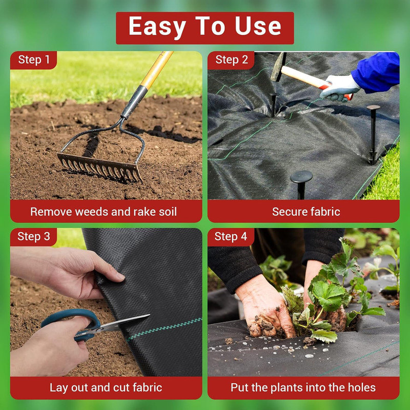 3 x 300 ft 3.24oz Weed Barrier Fabric Landscape Fabric Cover  Gardening