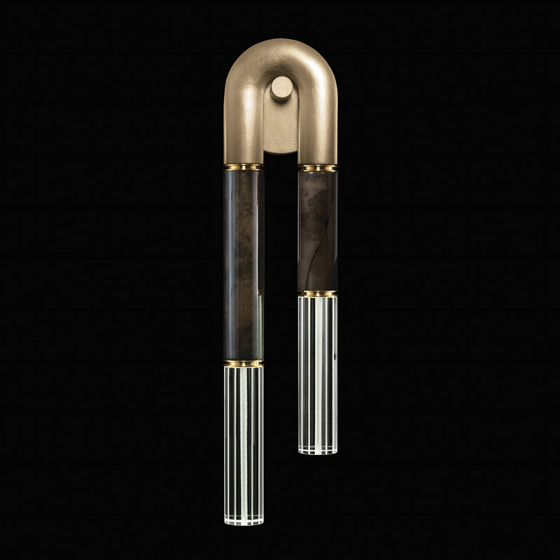 Antonia 28" Black and Gold Brass LED Wall Sconce