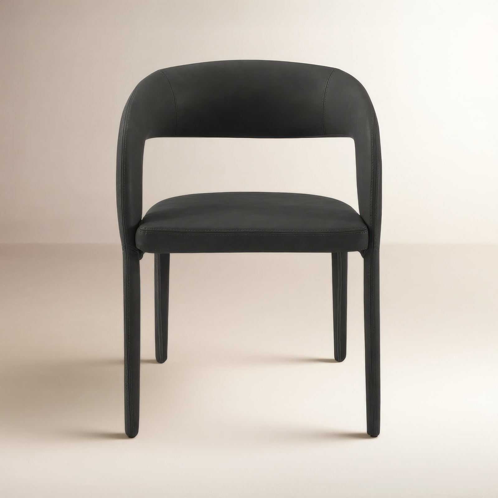 Freestyle Vegan Leather Dining Armchair, Black