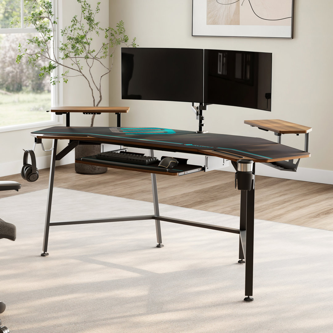 Inbox Zero Mariandi 72" Studio Desk with Keyboard Tray Inbox Zero Color