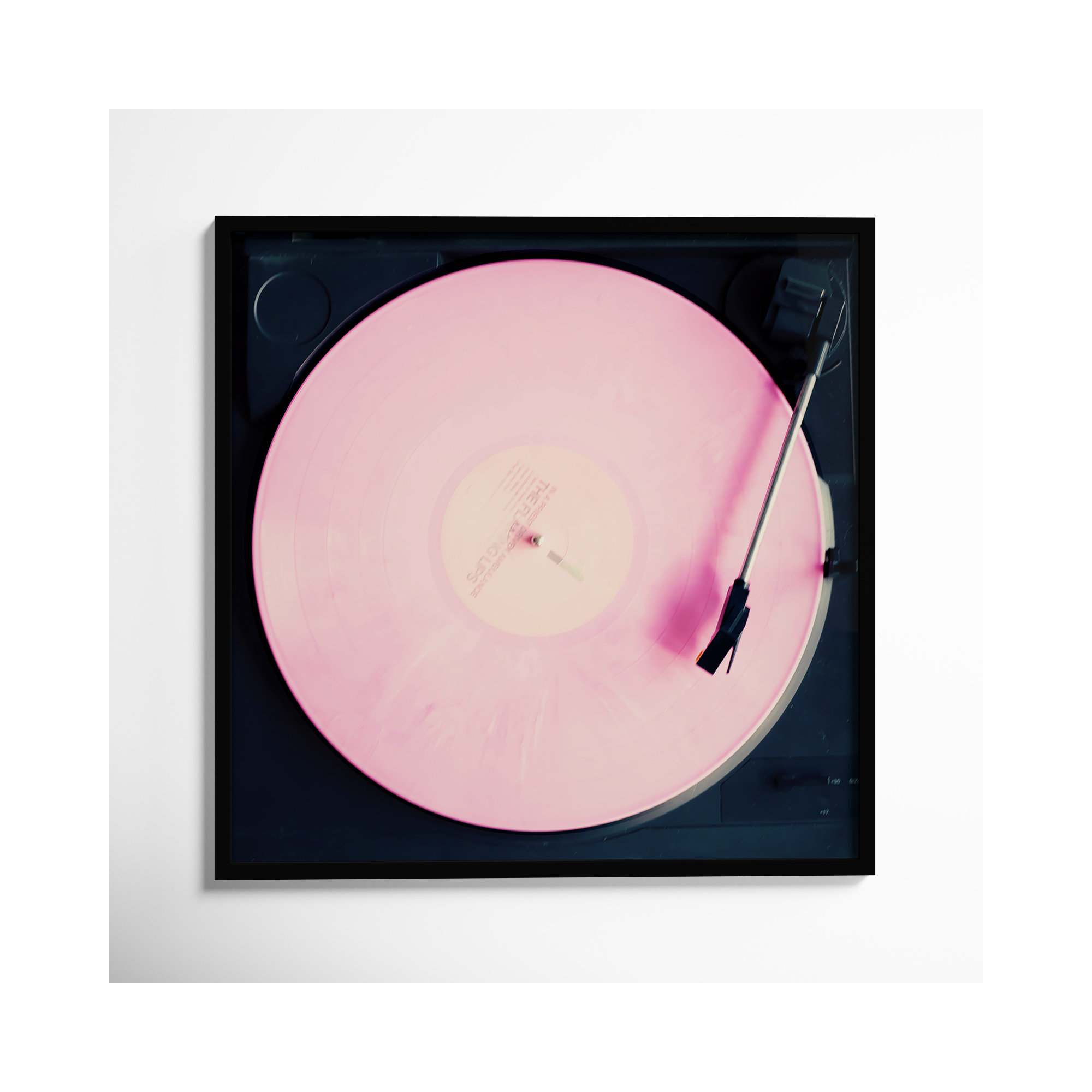 Pink Record by Caroline Mint, 34.25" H x  34.25" W  x 0.88" D, Black