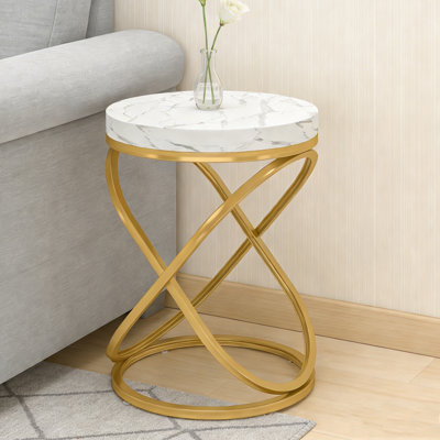 End Table Sofa Side Table with Faux Top