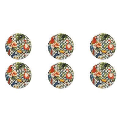 Excelsa set of 6 pizza plates Tropical Chic porcelain 31,5x2x31,5 cm multicolor