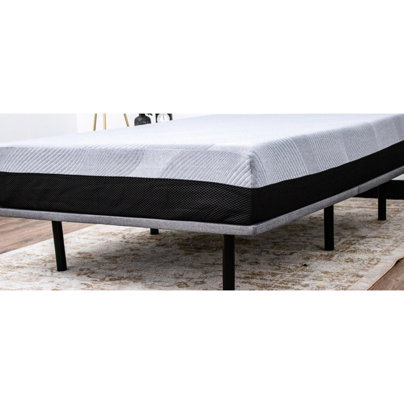 X Series Upholstered Platform Base - Gray, 1000 Lbs Capacity, Adjustable Height Legs, Quick Assembly Gray Fabric, 6, Foldable Hinged Design