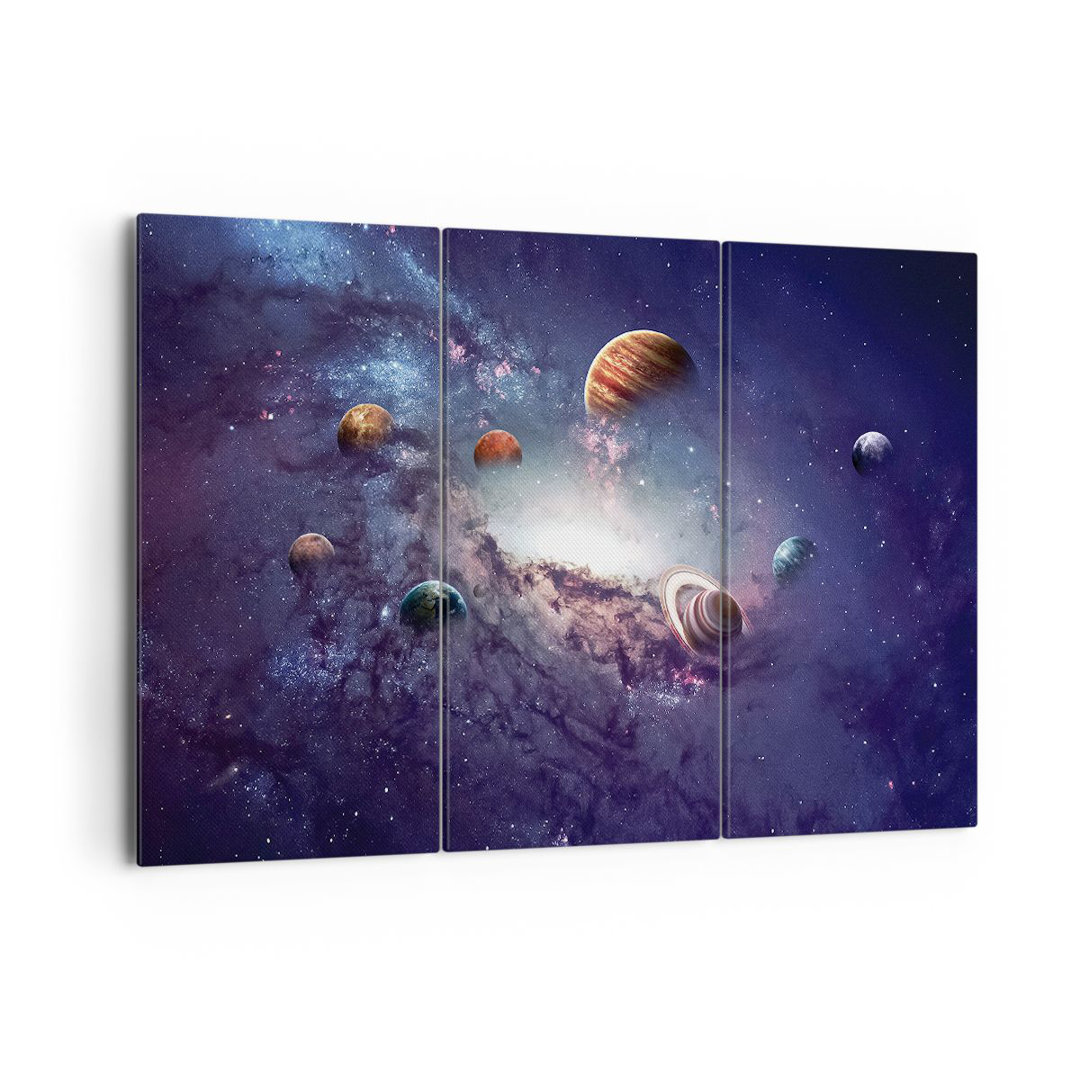 3-tlg. Leinwandbilder-Set Cosmos Planets the Stars