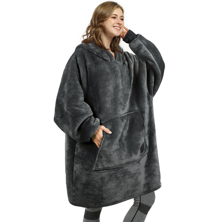 Tirrinia Super Soft Fluffy Hooded Robe Long Plush Fuzzy Bathrobe for Women  with Hood Sherpa Lined, Machine Washable, Pink 