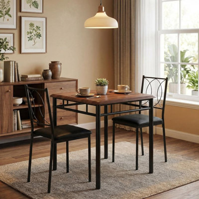 Dining Table Set for 2, Small Space Farmhouse Kitchen Furniture