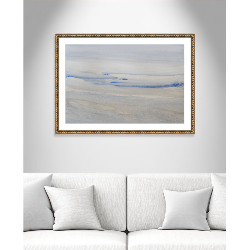 «Silent Direction Print» par S.H. Khân, L 42,5 po x H 30,5 po, Imprimé mat, Perlé dorée