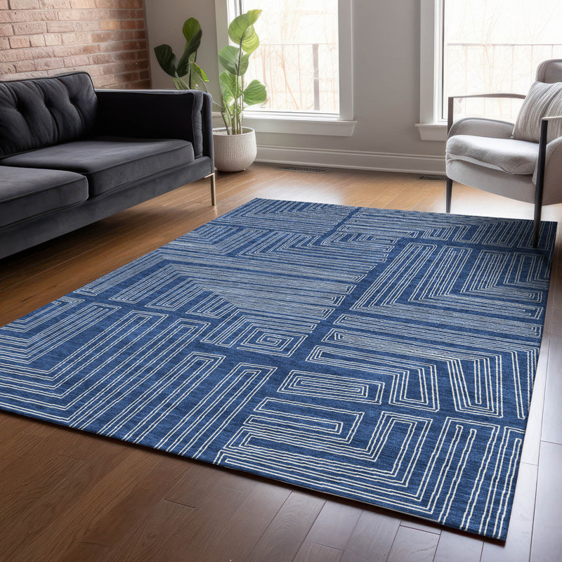 Tapis d'intérieur / extérieur bleu Clayra , 9 pi x 12 pi