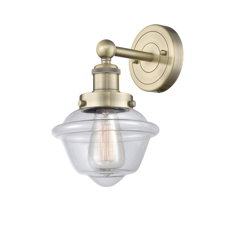 Wimer Armed Sconce, Clear, Antique Brass