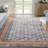 Abani Kyleigh DAL110A Coral Border Navy Floral Rug-1680326770