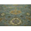Tapis transitionnel bleu en laine noué à la main 12 x 14 pi 9 po Oushak