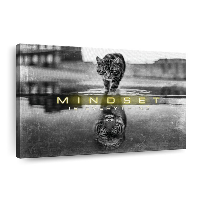 Mindset Is Everything Inspirational Quote Canvas Print, 12" H x 8" W x 1" D