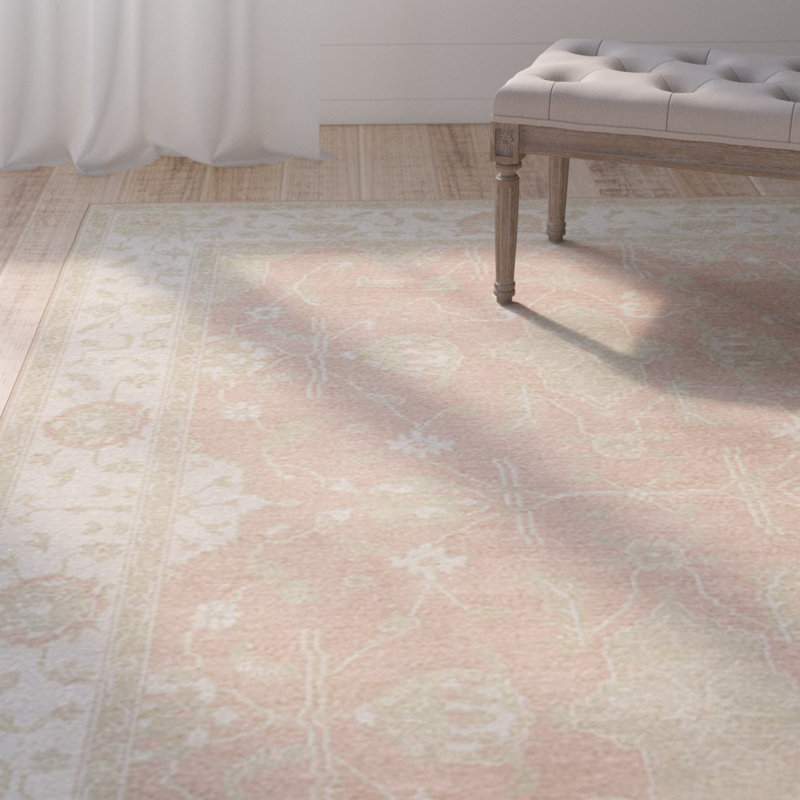 Normandy Wool Oriental Area Rug in Taupe/Red, Rectangle 8' x 10'