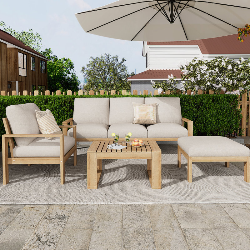 Ensemble de canapé modulaire d'extérieur 4 pièces