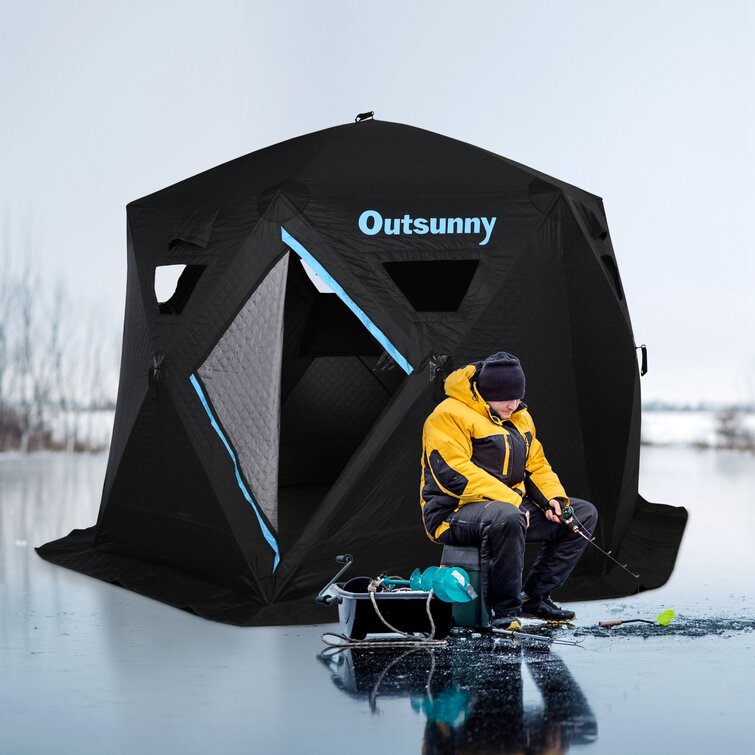 Ice Fishing 6 Person Tent with Carry Bag Outsunny