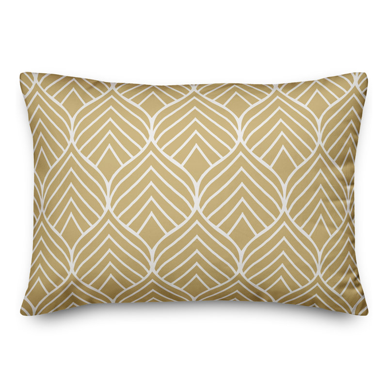  Housse et insert de coussin d'extérieur Geo Leaf 17, Jaune