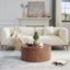 Table basse ronde et moderne avec rangement, table d'appoint décorative pour salon-2139073880