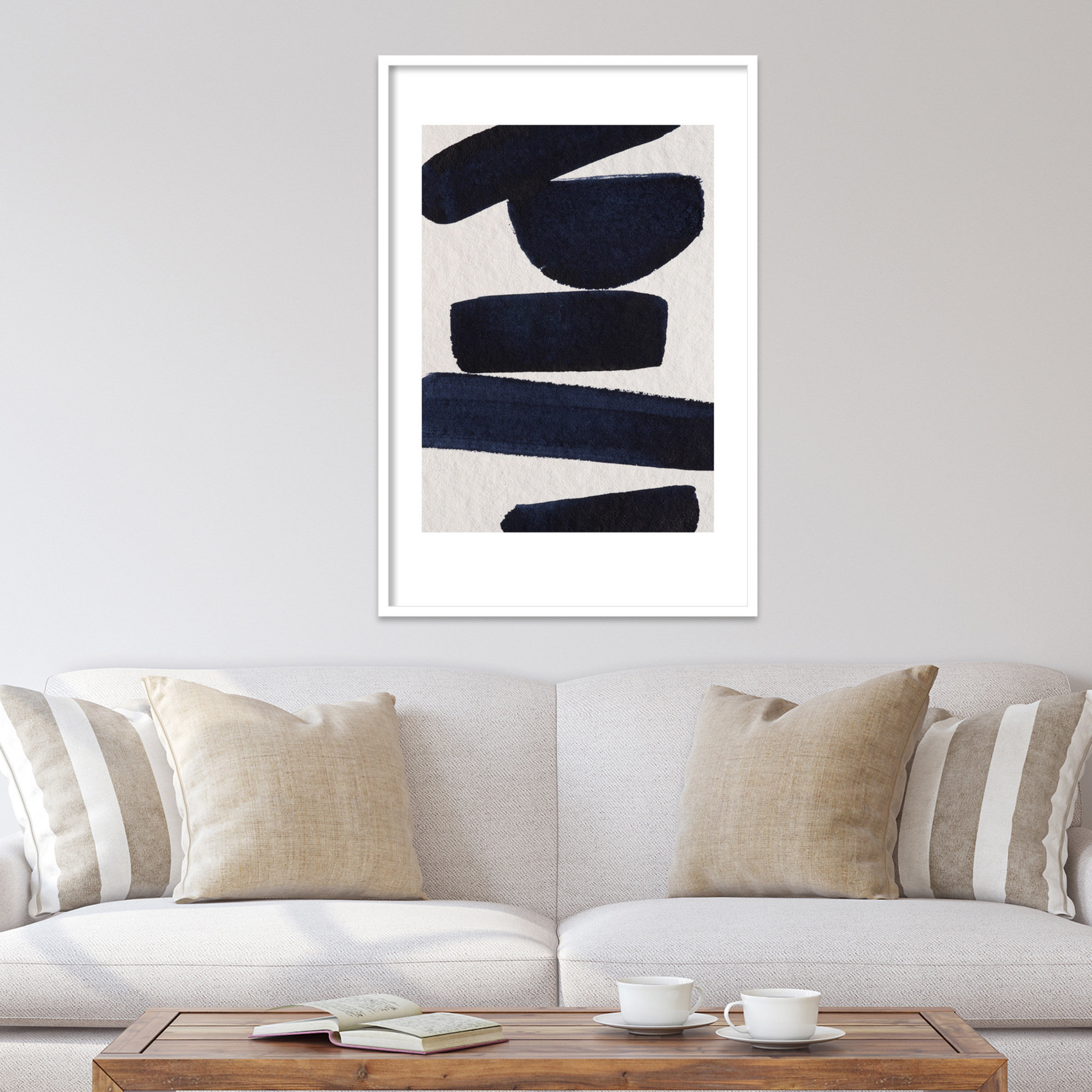 Japandi 5 by Simon West, 42.15" H x 28.4" W x 0.88" D, White