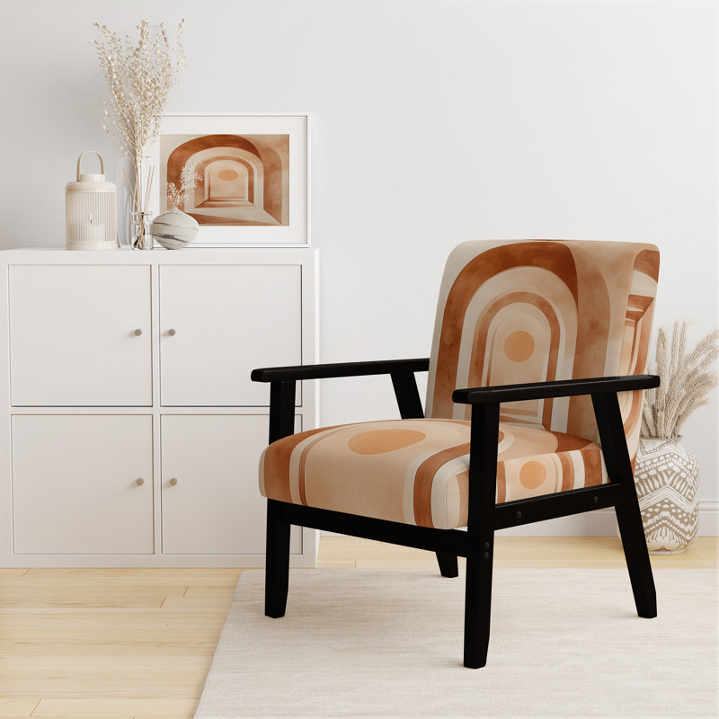 Chaise d'appoint Desert, Accoudoirs carrés noirs