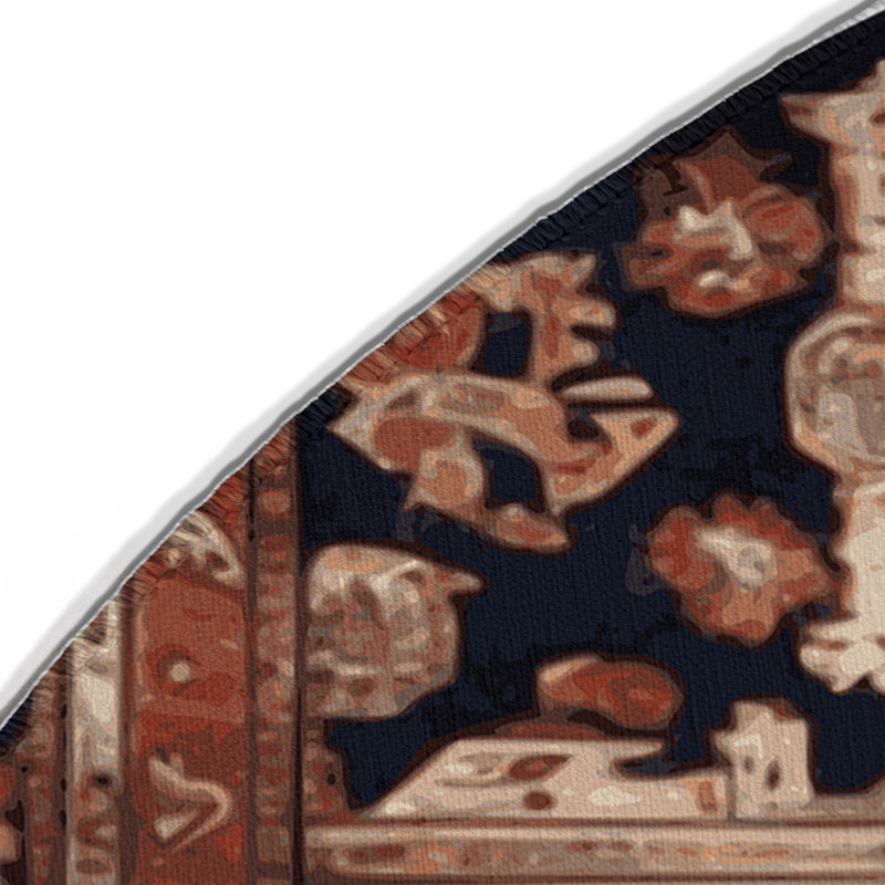 Turkish Brown Indoor and Outdoor Area Rug, Round 5'