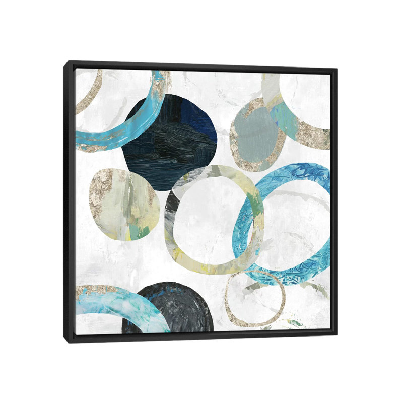 « rings i », impression sur toile, H 18 po x l 18 po x P 1,5 po, Toile avec cadre noir, Pas de tapis