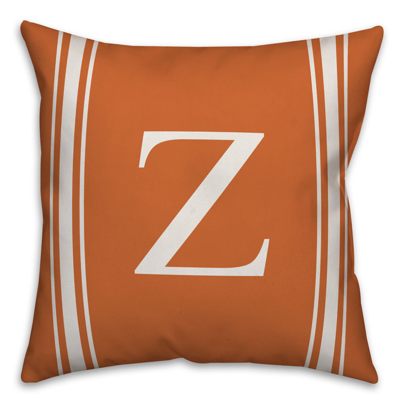 Striped Throw Pillow, Z, Orange