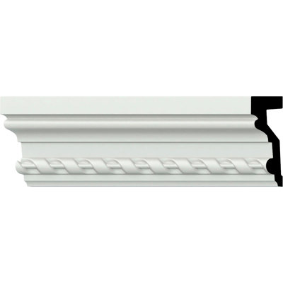 Endurathane Rope Chair Rail, 4 1/4"H x 1 1/2"P x 94 1/8"L (1 1/4"Repeat), Factory Primed