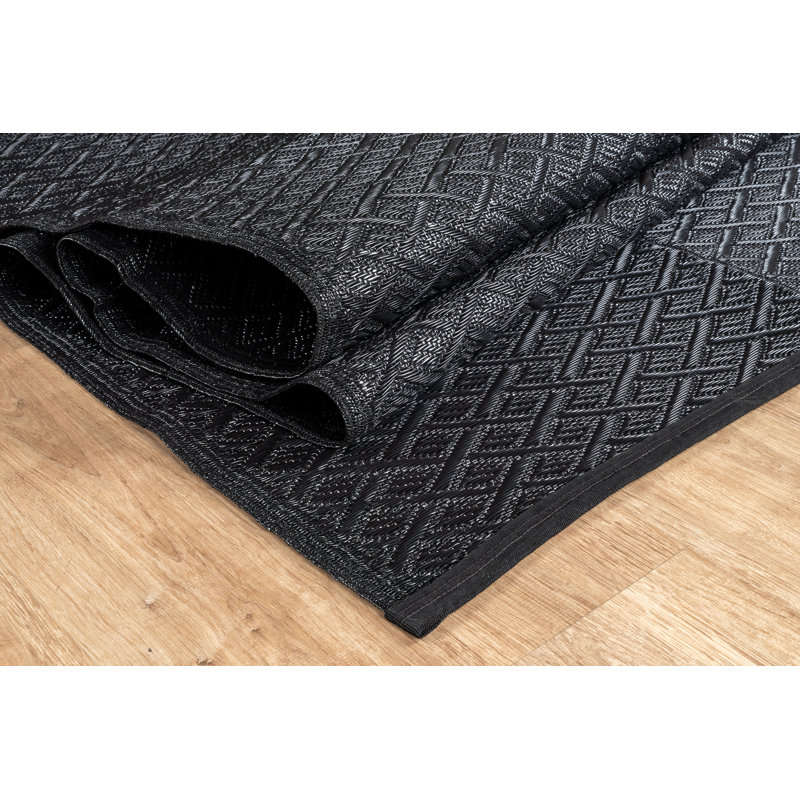 Tapis extérieur diamant, Black, Rectangle 9' x 12'