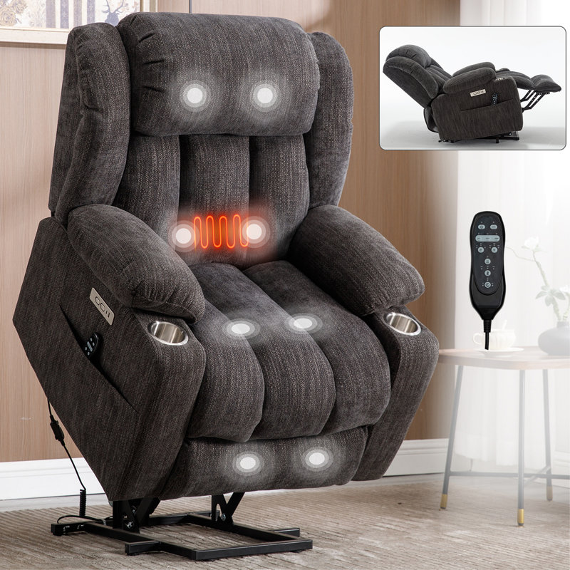 Fauteuil inclinable électrique en chenille jusqu'à 350 lb, Gris clair