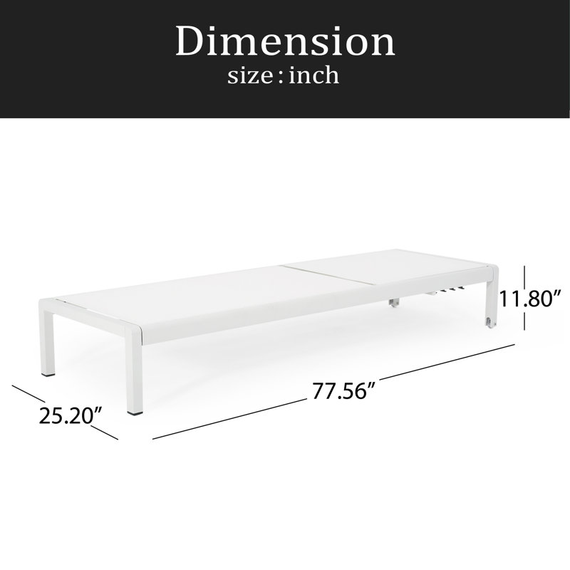 Chaise longue (ensemble de 2), Blanc