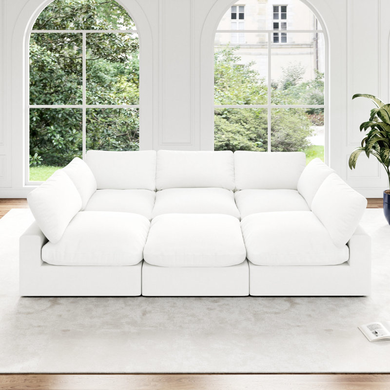Canapé modulaire rembourré en nuage, canapé confortable et moderne, rembourré de duvet, sièges profonds convertibles pour salon, salon, chambre à coucher