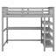 Lit mezzanine avec tablettes de rangement et bureau sous le lit-1634330863