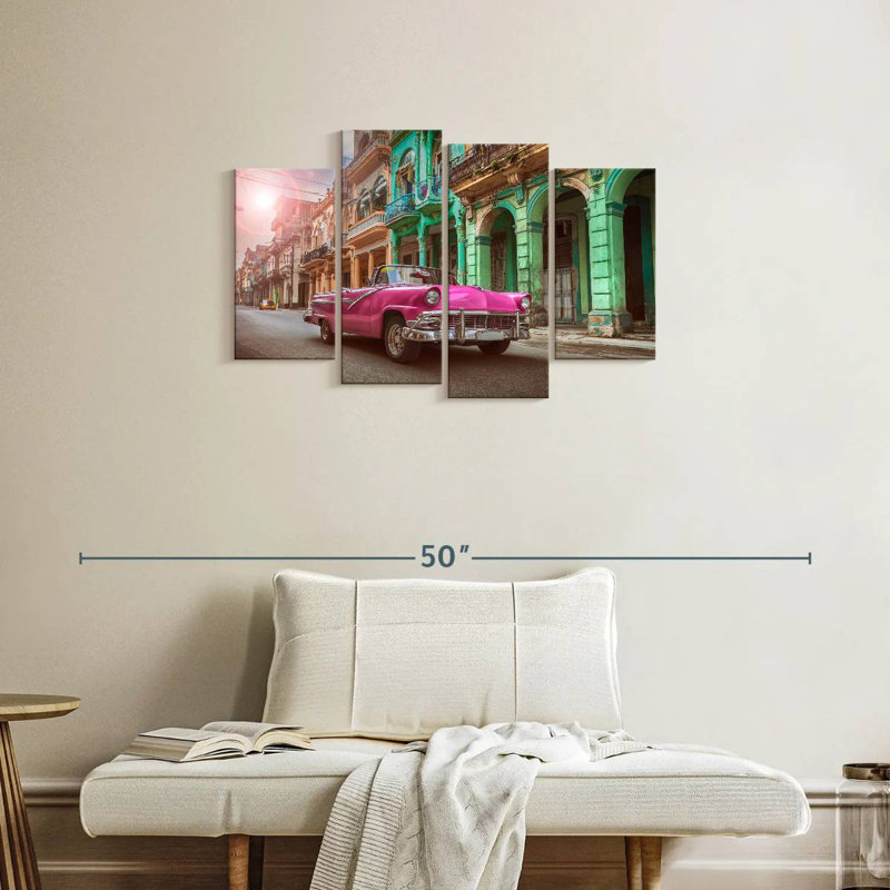 Mehar Classic Pink Car, 22" H x 36" W