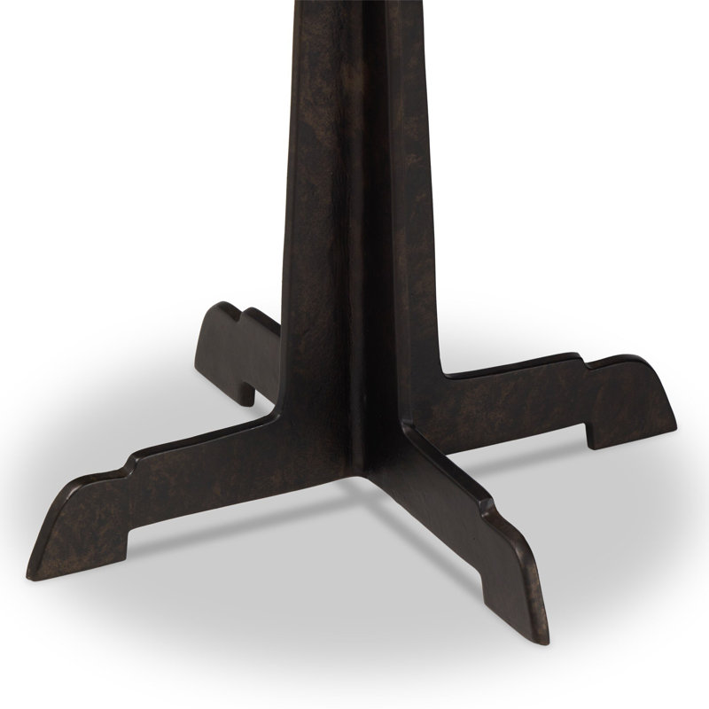 Malloy Outdoor Round Side Table, Distressed Bronze