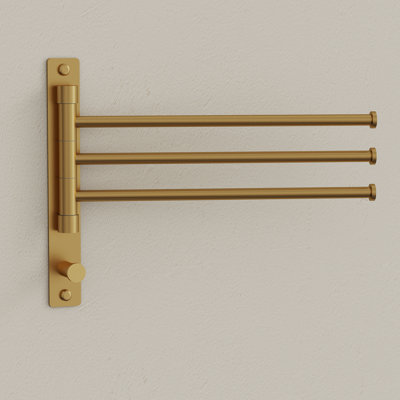 Wall-Mount Swivel Towel Bar With Hooks