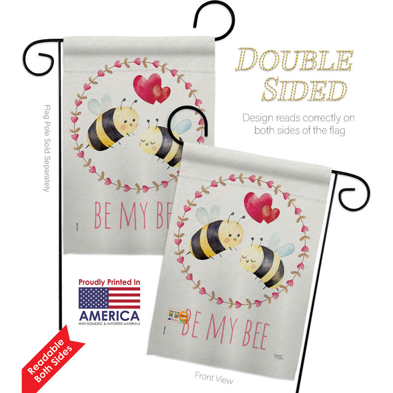 Drapeau de jardin en polyester 3 x 18,5 po Be My Bee
