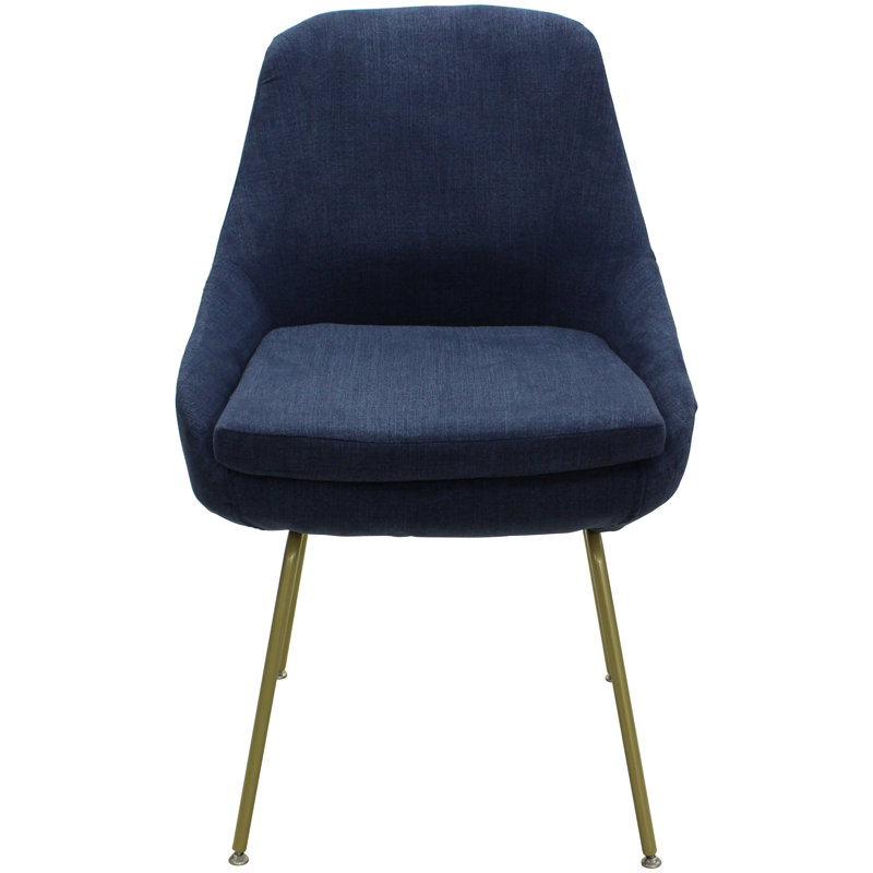 Chaise d'appoint Alizae, Bleu foncé, Or