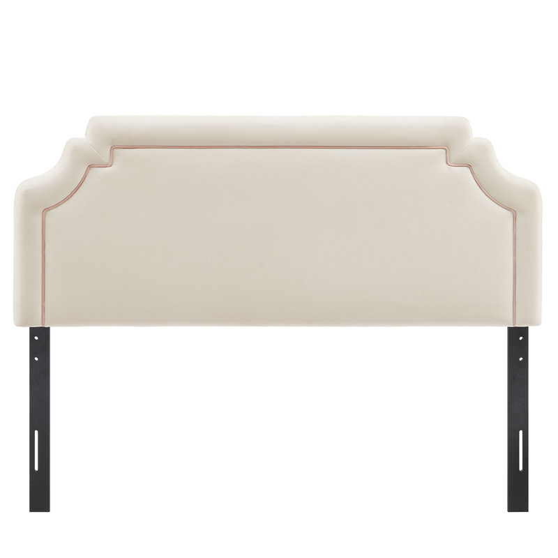 Magnolia Stain-Resistant Performance Velvet King Size Headboard In Alabaster Pink, King, Alabaster Pink