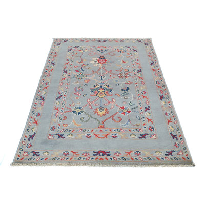 Tapis oriental moderne gris unique 3 x 5 One-of-a-Kind