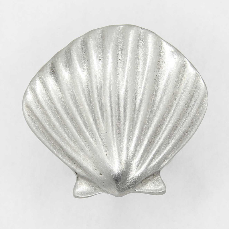 Petits boutons de coquillage (ensemble de 2), Nickel brossé, L 1,5 po x l 1,5 po, 2