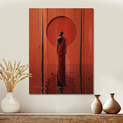 Art tribal africain sur bois de pin naturel
