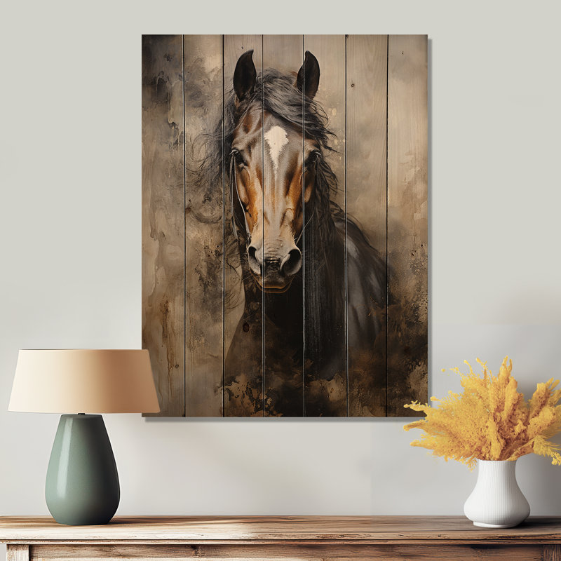 «Keelee White Horse», impression sur bois, H 20 po x l 10 po x P 0,78 po