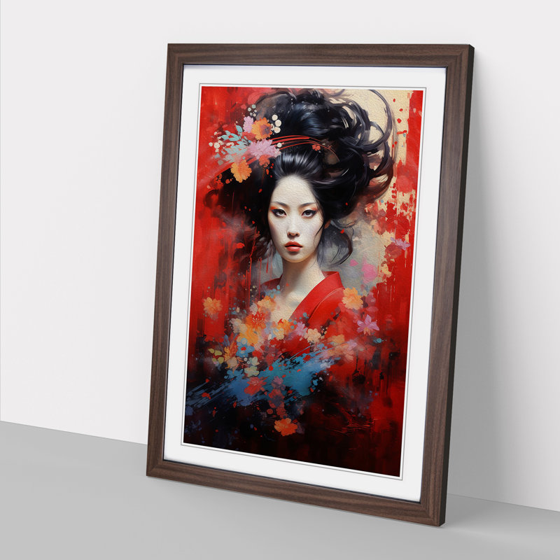Single Picture Frame Print on Wood, Walnut Framed, 46cm H x 34cm W
