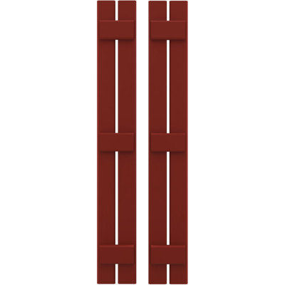 7 1/2"W x 63"H Americraft Two Board (3 Batten) Exterior Real Wood Spaced Board-n-Batten Shutters (Per Pair), Shadow Mountain