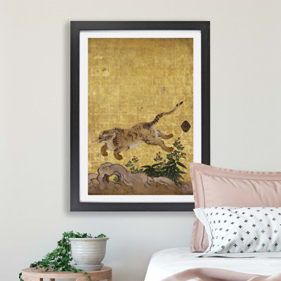 Leaping Tiger by Hashimoto Gaho - Framed Print