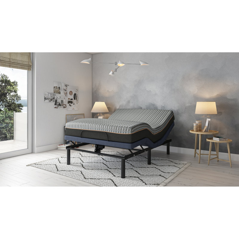 Queen Adjustable Bed Base Os25, Including Massage & 15.33 In. Tall Product Os25 With Head Foot Positioning, Programmable Memory
