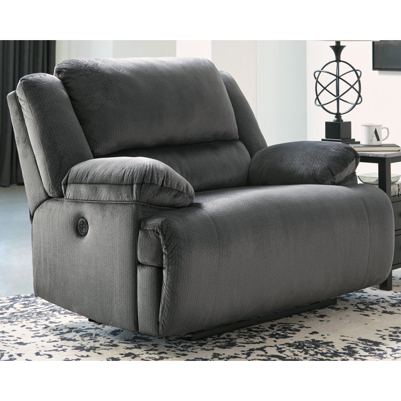 Fauteuil inclinable électrique large Signature Signature Souderton, Polyester gris anthracite, Manuel